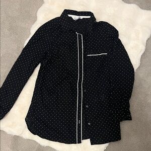 NWOT Old Navy Black and White Polka Dot Button-Down Shirt